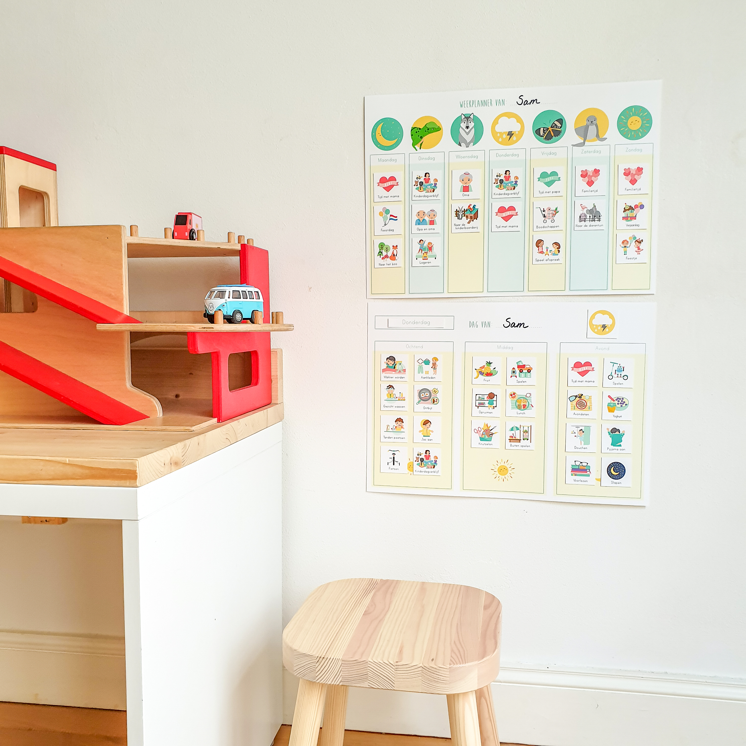 weekplanner aan muur